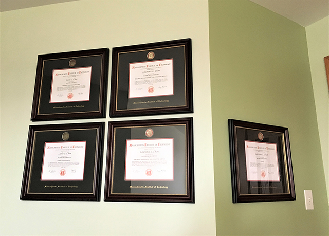 frames hanging on wall
