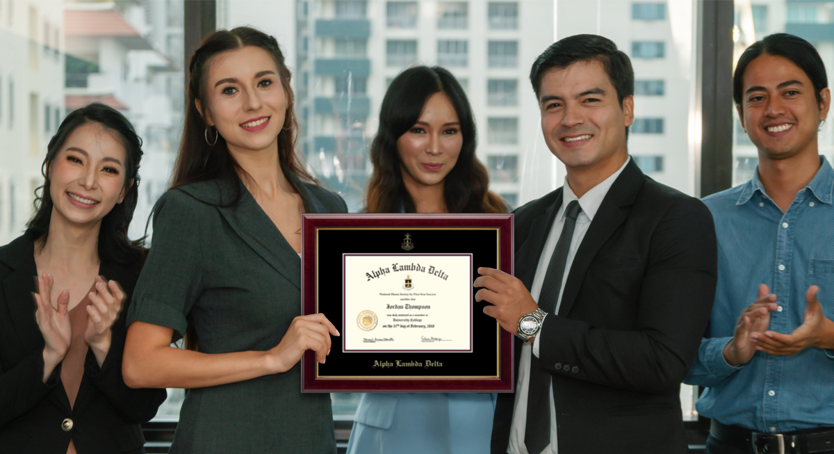 group with award frame