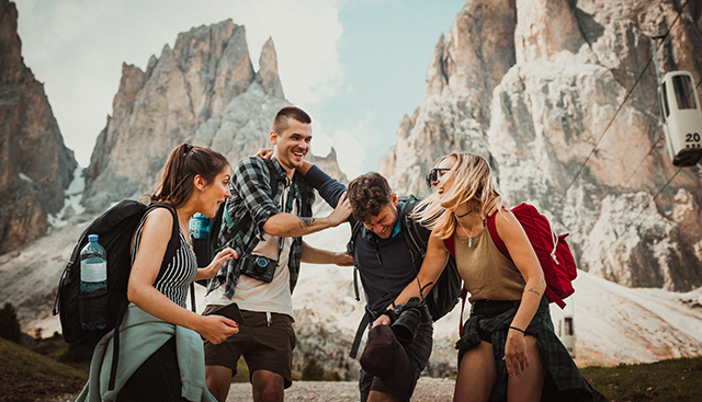 group of friends hiking