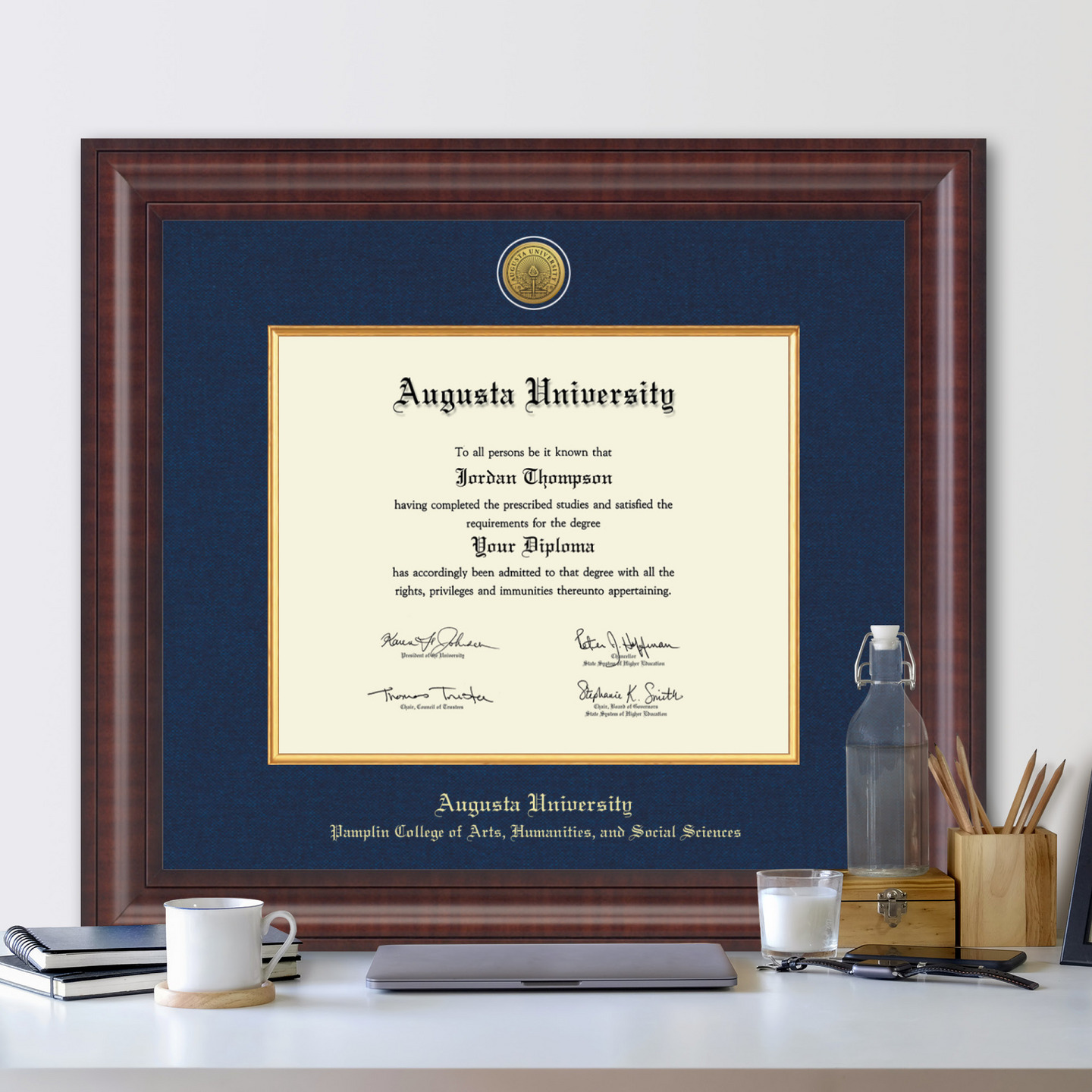 Augusta University Presidential Gold Engraved Diploma Frame in Premier Item 278535ARH from