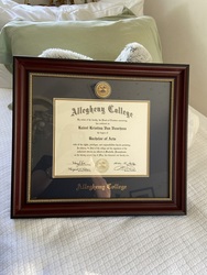 Silver Engraved Medallion Diploma Frame in Onyx Silver Hood