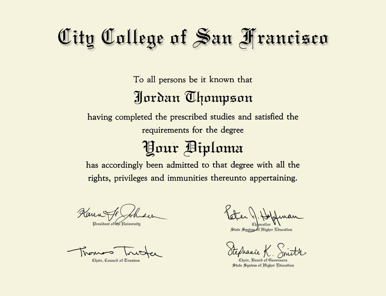 Century Silver Engraved Diploma Frame in Cordova City College of
