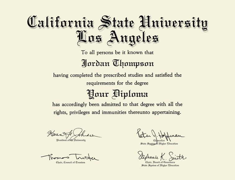 Showcase Edition Diploma Frame in Encore California State
