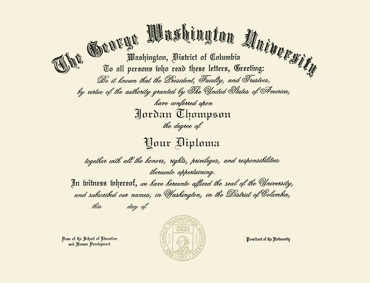 Showcase Edition Diploma Frame in Encore The George Washington
