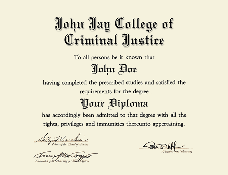 Regal Edition Diploma Frame in Noir John Jay College of Criminal