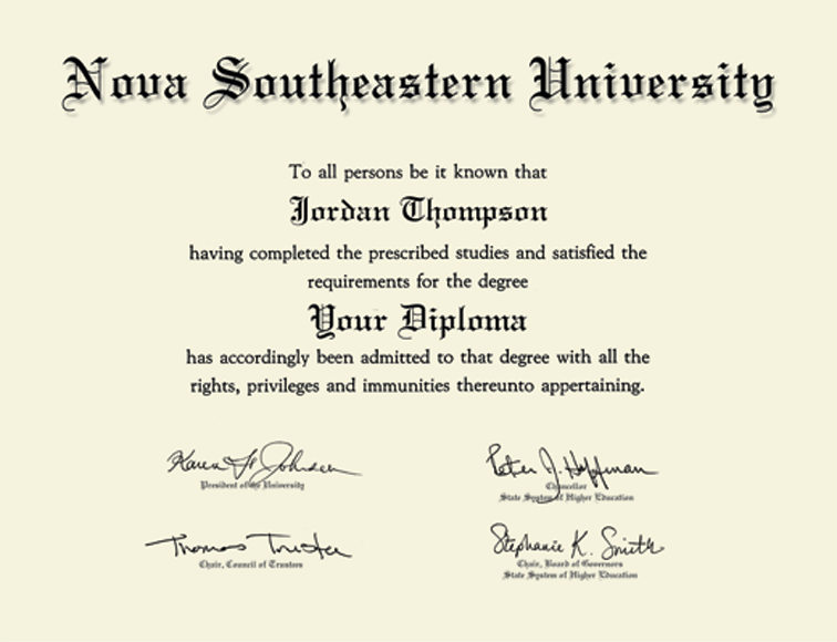 Regal Edition Diploma Frame in Noir Nova Southeastern University