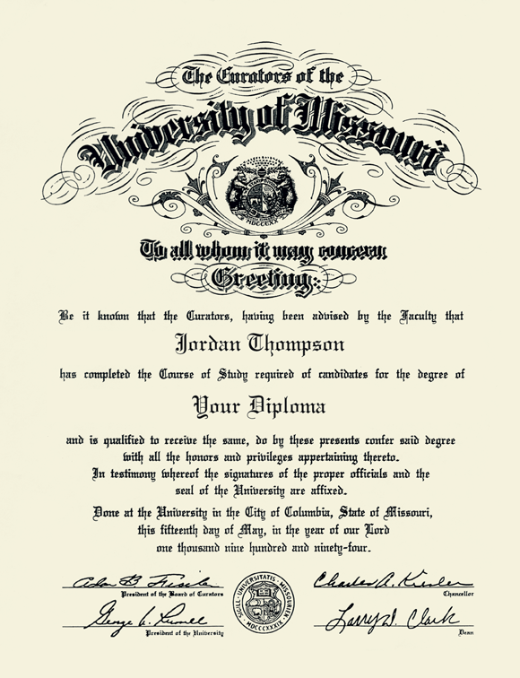 Gold Embossed Achievement Edition Diploma Frame in Academy