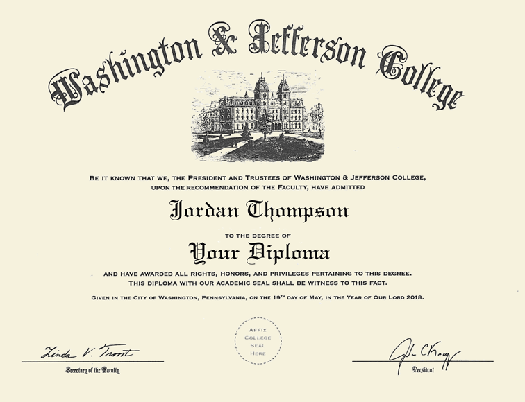 Masterpiece Medallion Diploma Frame in Kensington Gold Washington