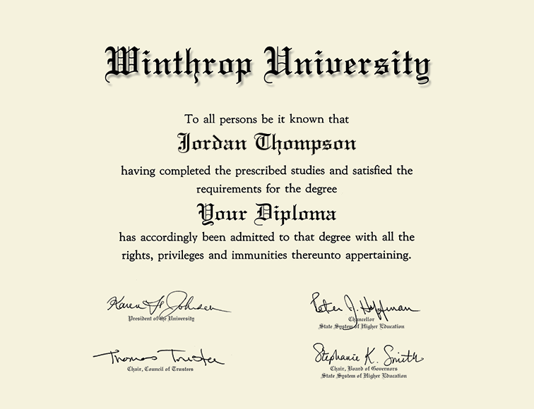 Showcase Edition Diploma Frame in Encore Winthrop University