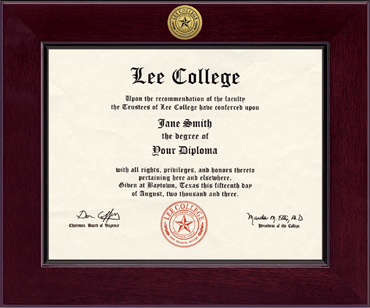 Century Gold Engraved Diploma Frame in Cordova Lee College - Item