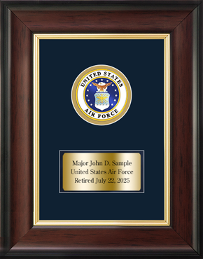 USAF U.S. Air Force Service Award Frame - Navy & Gold Matting Studio ...