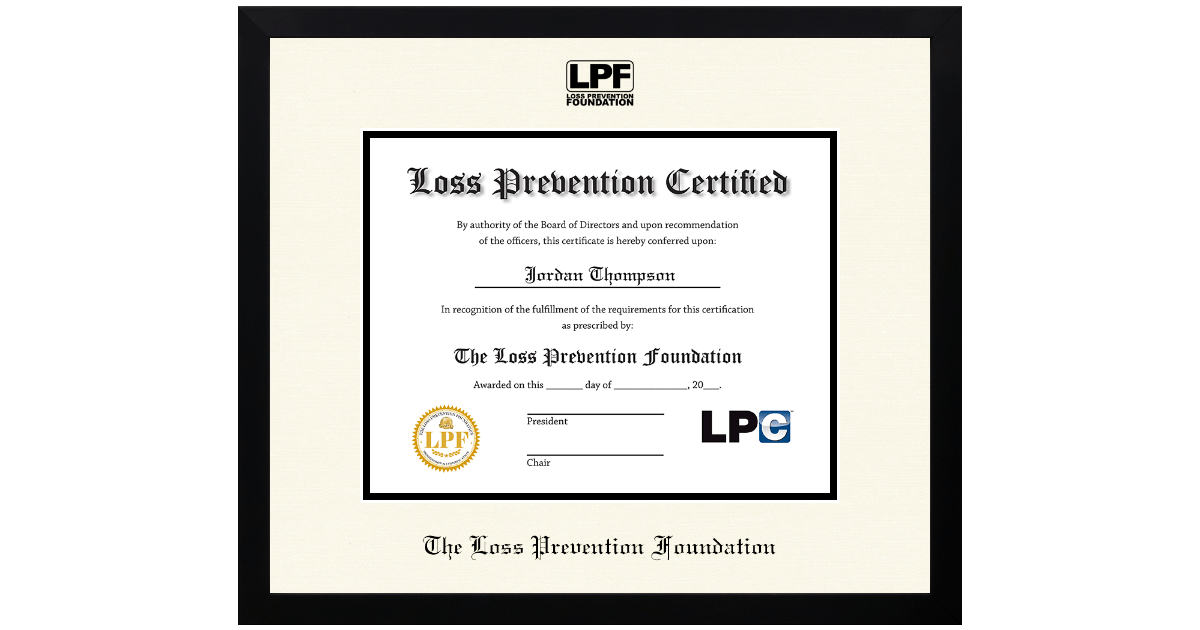 The Loss Prevention Foundation | Diploma Frames | Church Hill Classics