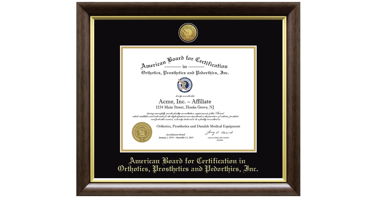 ABCOP Certificate Frame - Church Hill Classics