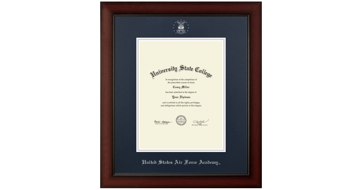 United States Air Force Academy Silver Embossed Diploma Frame - Cherry ...