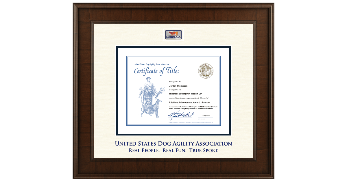 USDAA Certificate Frames Church Hill Classics